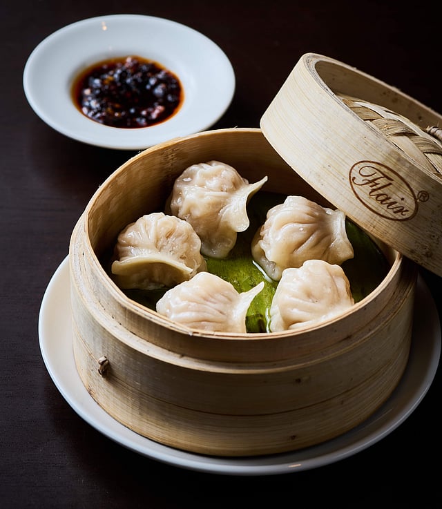 The prawn and chive dumplings