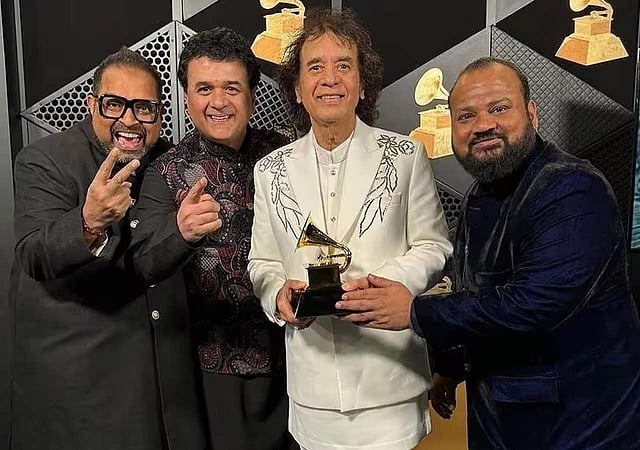 From (L-R): Shankar Mahadevan, Ganesh Rajagopalan, Zakir Hussain and Selvaganesh Vinayakram